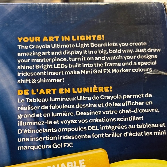 Crayola Ultimate Light Board with Blue and Yellow Highlights- brand new giftable - Picture 3 of 7